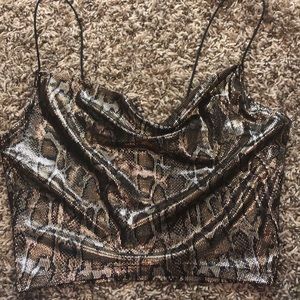 Metallic Snake skin pattern crop top